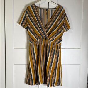 Striped V-Neck Dress